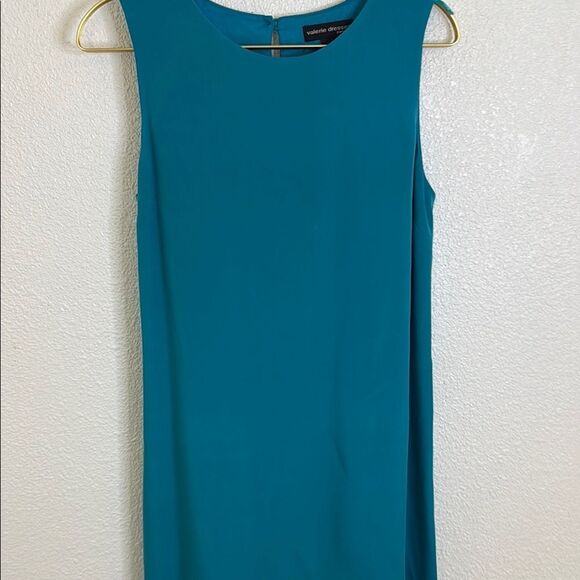 Valerie Dresses- pure silk Teal Dress with Fringe Shawl- Size 8 - Picture 6 of 14